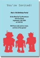 robot printable birthday invitations