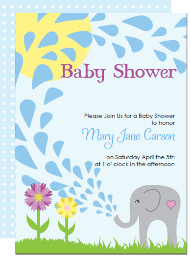 Elephant Baby Shower Invitations