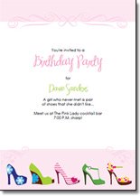high heel stiletto printable birthday invitations