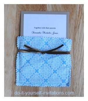 DIY cloth pocket wedding invitations