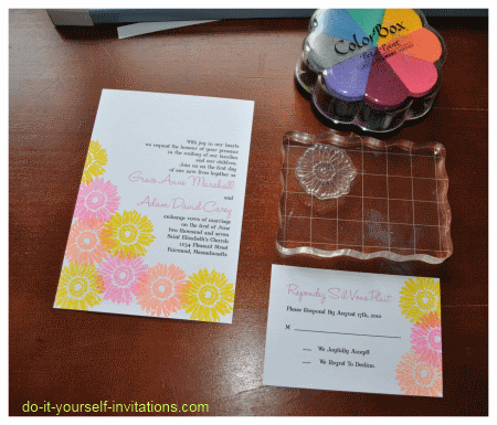 diy gerbera daisy wedding invitations