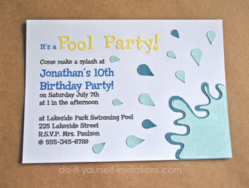 diy pool party invitations